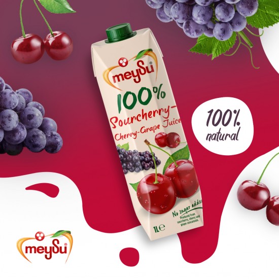 Meysu 100% сок от вишна, грозде и череша без захар 1л