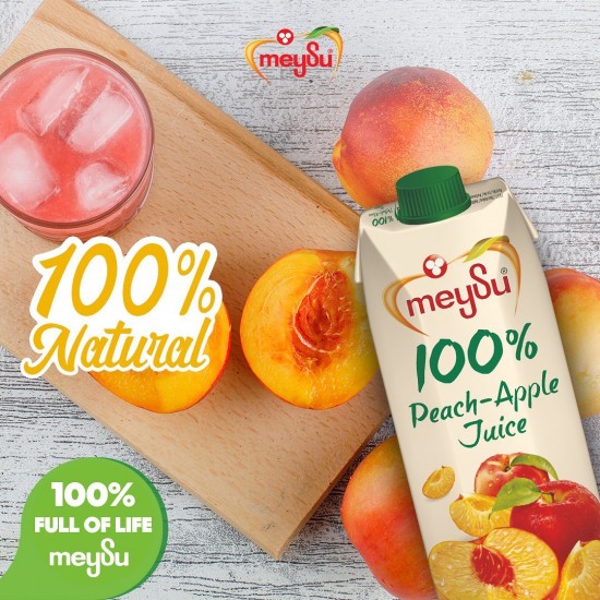 Meysu 100% сок от праскова и ябълка без захар 1л